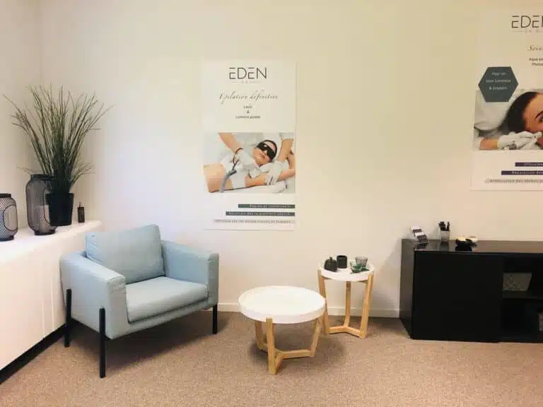 Salon d’accueil du show-room Eden Skin